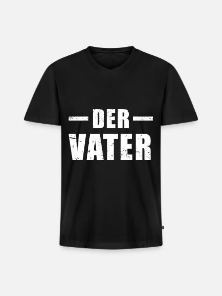 Der Vater - Männer Premium Bio T-Shirt mit V-Ausschnitt - Schwarz