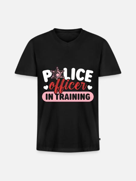 Police officer in training Policeman - Men's Premium Organic T-shirt with V-neck - black