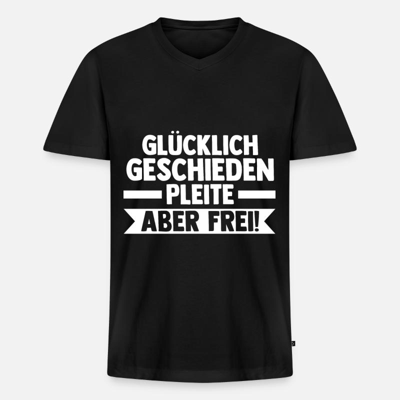 Scheidungsparty Geschieden Scheidung - Männer Premium Bio T-Shirt mit V-Ausschnitt - Schwarz