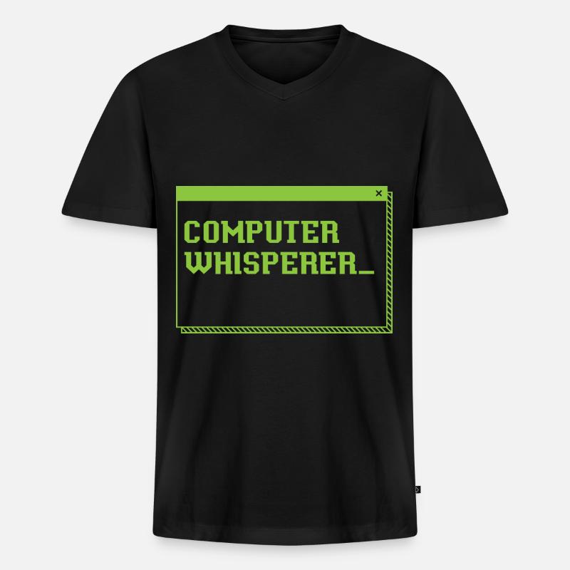 Computer Whisperer Information Technology - Männer Premium Bio T-Shirt mit V-Ausschnitt - Schwarz