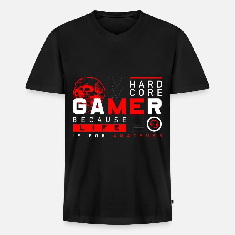 PC E-Sport Grafik - Männer Premium Bio T-Shirt mit V-Ausschnitt - Schwarz