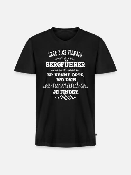 Bergführer - weiß - Männer Premium Bio T-Shirt mit V-Ausschnitt - Schwarz