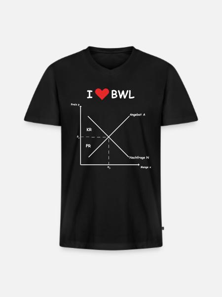 i love bwl white - Men's Premium Organic T-shirt with V-neck - black