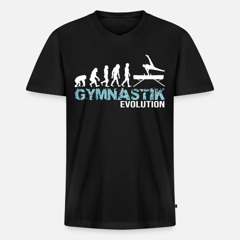 Parallel bars gymnastics evolution - Men's Premium Organic T-shirt with V-neck - black