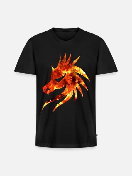 Dragon's Head - Men's Premium Organic T-shirt with V-neck - black
