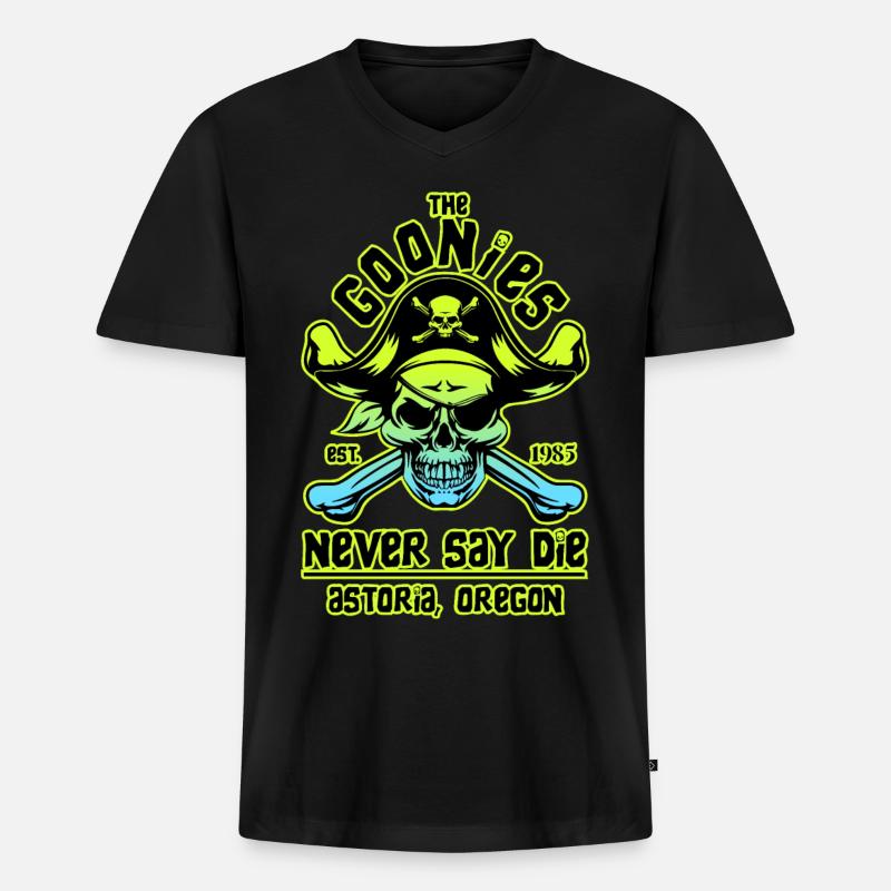 THE GOONIES 7 - Männer Premium Bio T-Shirt mit V-Ausschnitt - Schwarz