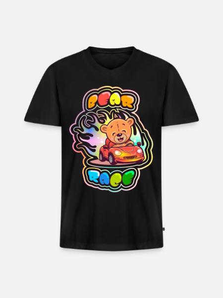 Teddybärenrennen 1 - Männer Premium Bio T-Shirt mit V-Ausschnitt - Schwarz