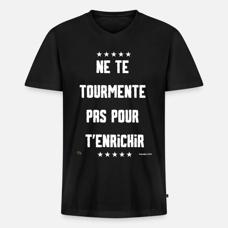 Die Qualen des Lebens - Männer Premium Bio T-Shirt mit V-Ausschnitt - Schwarz