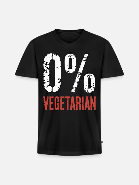 0% Vegetarian 9 - Männer Premium Bio T-Shirt mit V-Ausschnitt - Schwarz