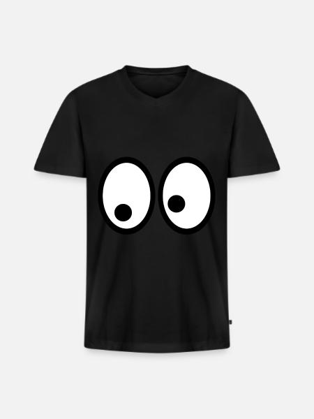 Eyes watching you attracts attention - Men's Premium Organic T-shirt with V-neck - black