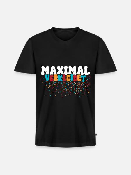 Maximal Verkleidet Karneval - Männer Premium Bio T-Shirt mit V-Ausschnitt - Schwarz