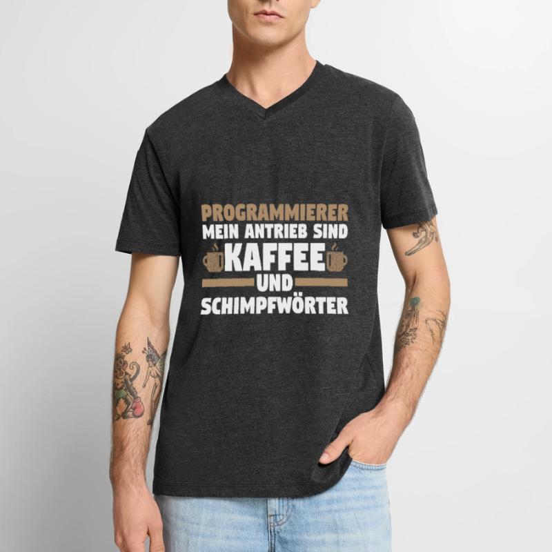 Programmieren Entwickler Coder Kaffee Programmiere Männer Premium Bio T-Shirt mit V-Ausschnitt