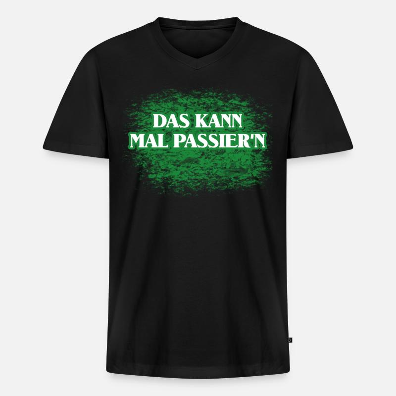 Shit happens Spruch - Männer Premium Bio T-Shirt mit V-Ausschnitt - Schwarz