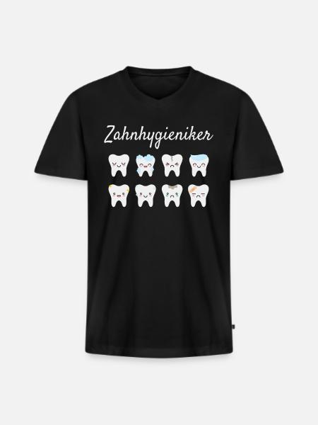 Zahnhygieniker - Männer Premium Bio T-Shirt mit V-Ausschnitt - Schwarz