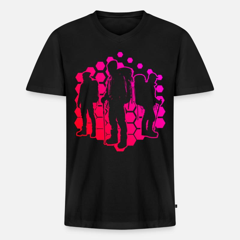 Climbing Bouldering Kletterer Climber Boulder - Männer Premium Bio T-Shirt mit V-Ausschnitt - Schwarz
