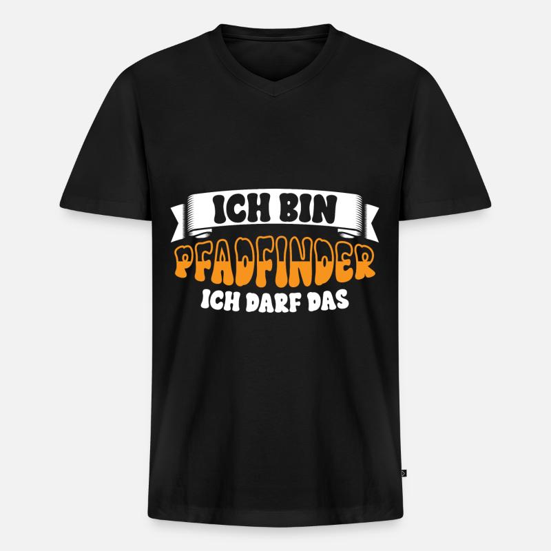 Ich bin Pfadfinder - Männer Premium Bio T-Shirt mit V-Ausschnitt - Schwarz