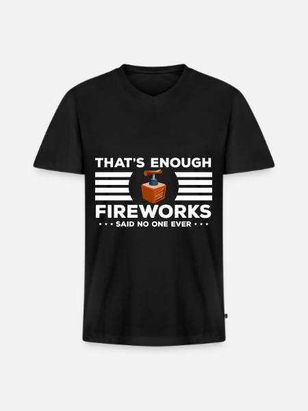 Pyro Football Fireworks - Men's Premium Organic T-shirt with V-neck - black