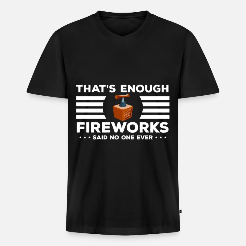 Pyro Fußball Feuerwerker - Männer Premium Bio T-Shirt mit V-Ausschnitt - Schwarz