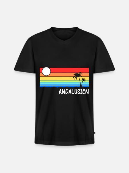 Andalusia Spain Holiday Idea - Men's Premium Organic T-shirt with V-neck - black