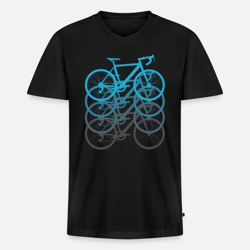Fahrrad - Männer Premium Bio T-Shirt mit V-Ausschnitt - Schwarz
