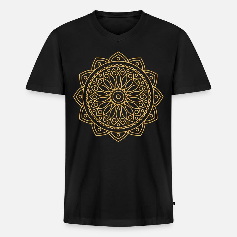 Mandala - Männer Premium Bio T-Shirt mit V-Ausschnitt - Schwarz