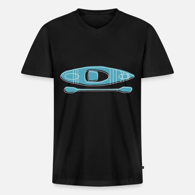Kayak - Männer Premium Bio T-Shirt mit V-Ausschnitt - Schwarz