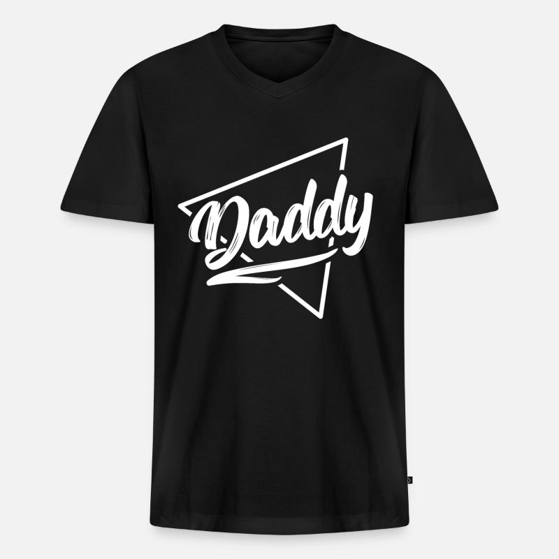 Vater - Männer Premium Bio T-Shirt mit V-Ausschnitt - Schwarz
