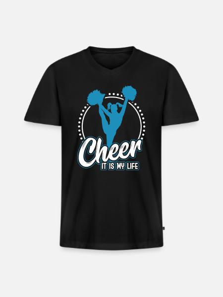 cheerleading - T-shirt encolure en V Premium bio Homme - noir