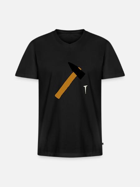 Marteau et clou - T-shirt encolure en V Premium bio Homme - noir