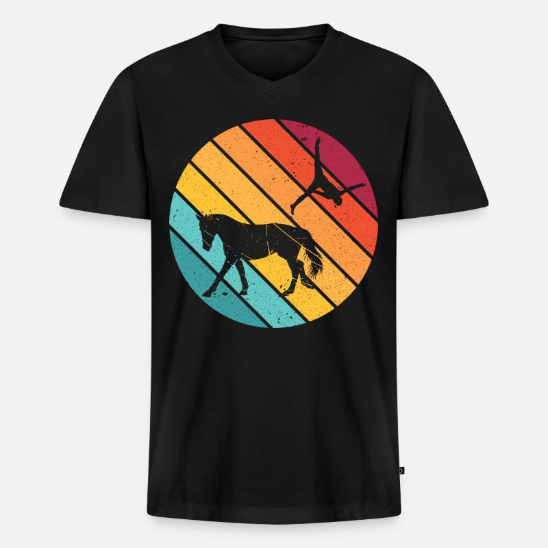 Voltigieren - Männer Premium Bio T-Shirt mit V-Ausschnitt - Schwarz