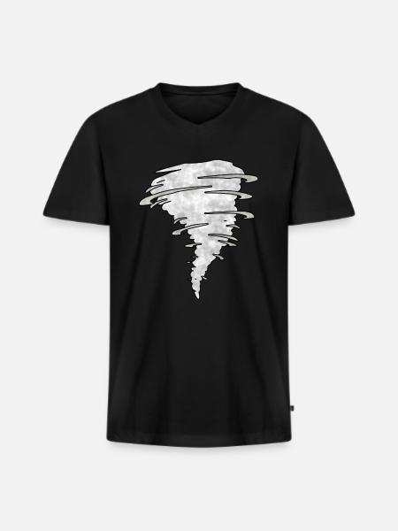 Tornado - Men's Premium Organic T-shirt with V-neck - black