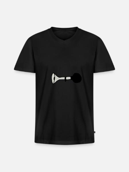 Mofa Hupe - Männer Premium Bio T-Shirt mit V-Ausschnitt - Schwarz