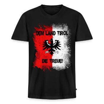 Dem Land Tirol die Treue - Männer Premium Bio T-Shirt mit V-Ausschnitt - Schwarz - Vorne - Nico (187cm)