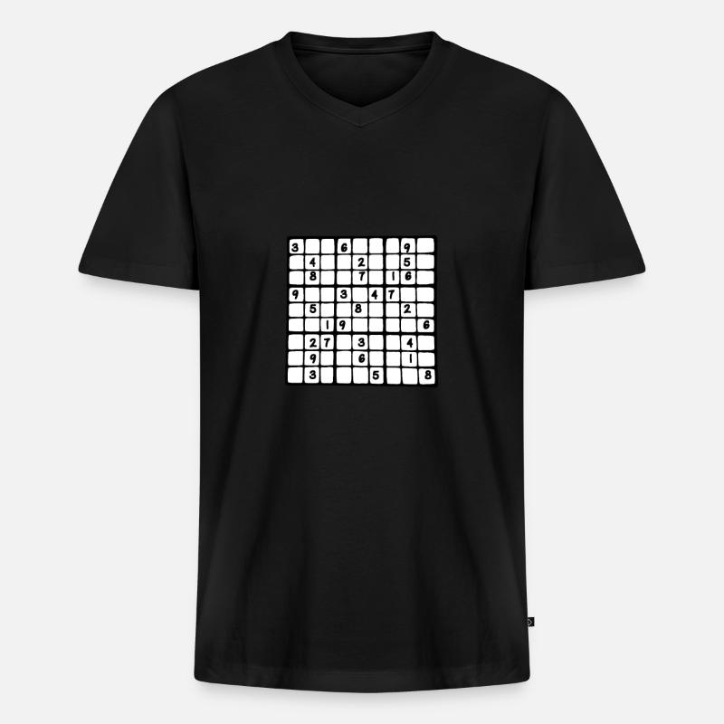 Sodoku - Männer Premium Bio T-Shirt mit V-Ausschnitt - Schwarz