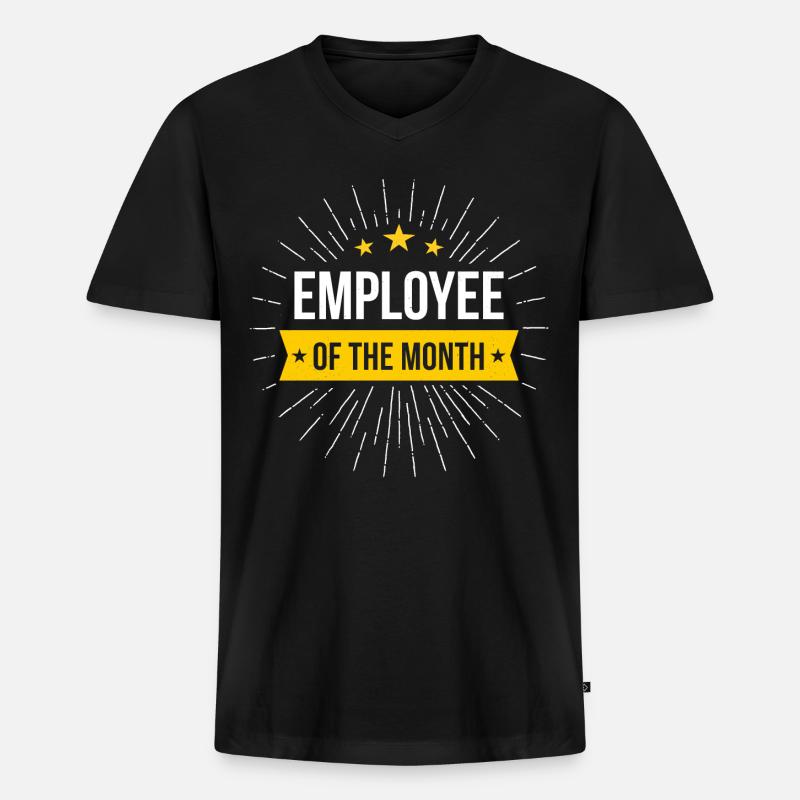 Mitarbeiter des Monats - Männer Premium Bio T-Shirt mit V-Ausschnitt - Schwarz