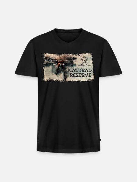 Series "NATURE RESERVE" - Odonate - Men's Premium Organic T-shirt with V-neck - black