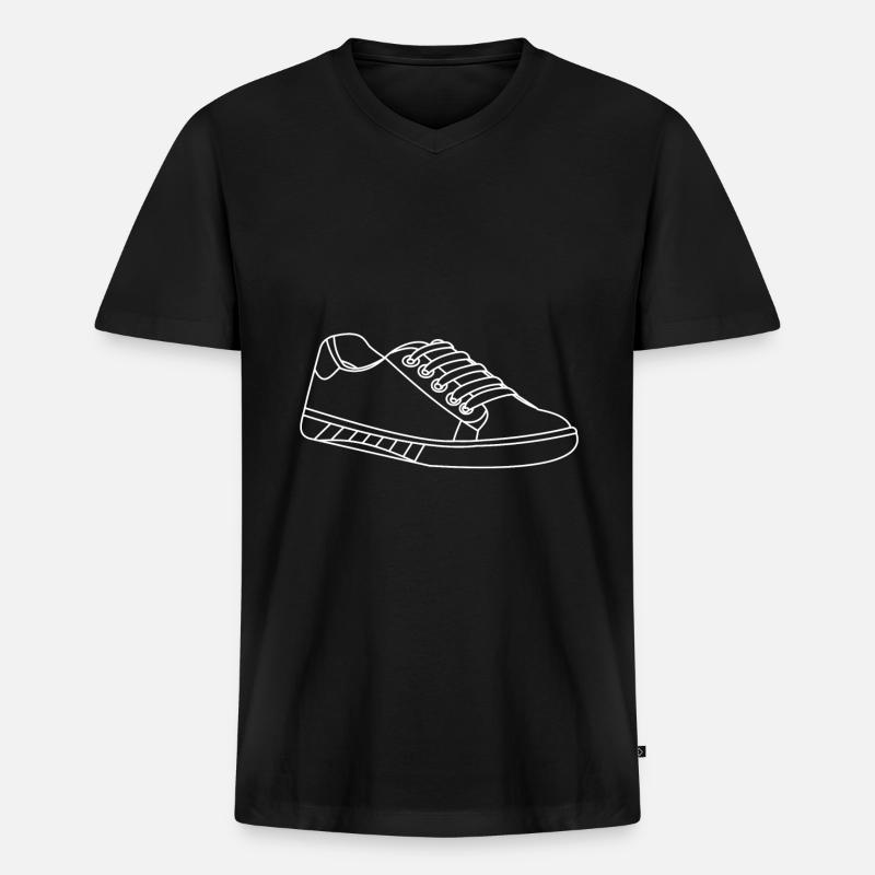 Sneaker Schuh Schuhe - Männer Premium Bio T-Shirt mit V-Ausschnitt - Schwarz