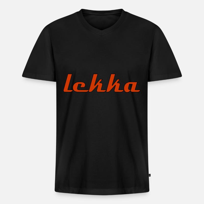 Lekka - Männer Premium Bio T-Shirt mit V-Ausschnitt - Schwarz