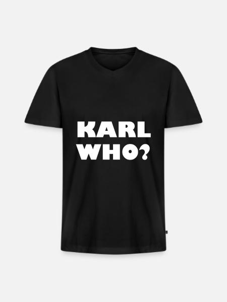 Karl who? - Men's Premium Organic T-shirt with V-neck - black