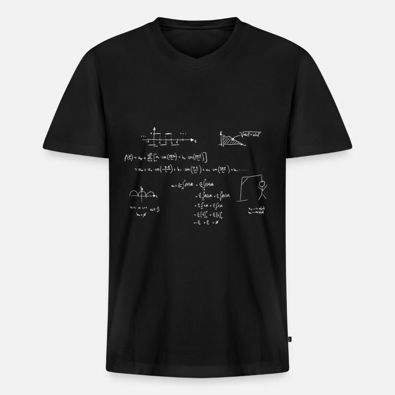 Ich hasse Mathe - Männer Premium Bio T-Shirt mit V-Ausschnitt - Schwarz