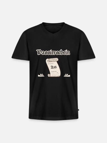 Passierschein A38 - Männer Premium Bio T-Shirt mit V-Ausschnitt - Schwarz