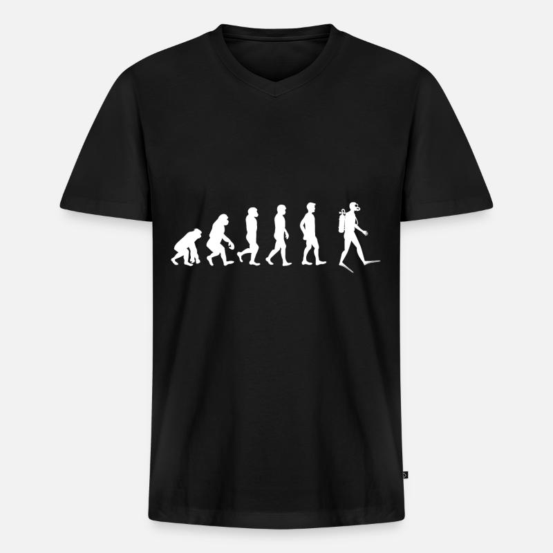 Diver Evolution - Men's Premium Organic T-shirt with V-neck - black