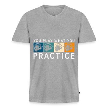 Baseball bat winner team USA - Men's Premium Organic T-shirt with V-neck - heather grey - Front