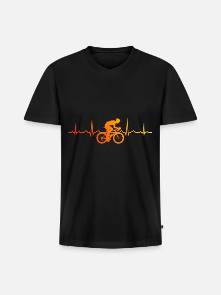 Cycliste de route Vélo de route Vélo de route Vélo de route - T-shirt encolure en V Premium bio Homme - noir