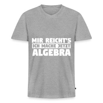 Mathematik Mathe Rechnen Algebra - Männer Premium Bio T-Shirt mit V-Ausschnitt - Grau meliert - Vorne