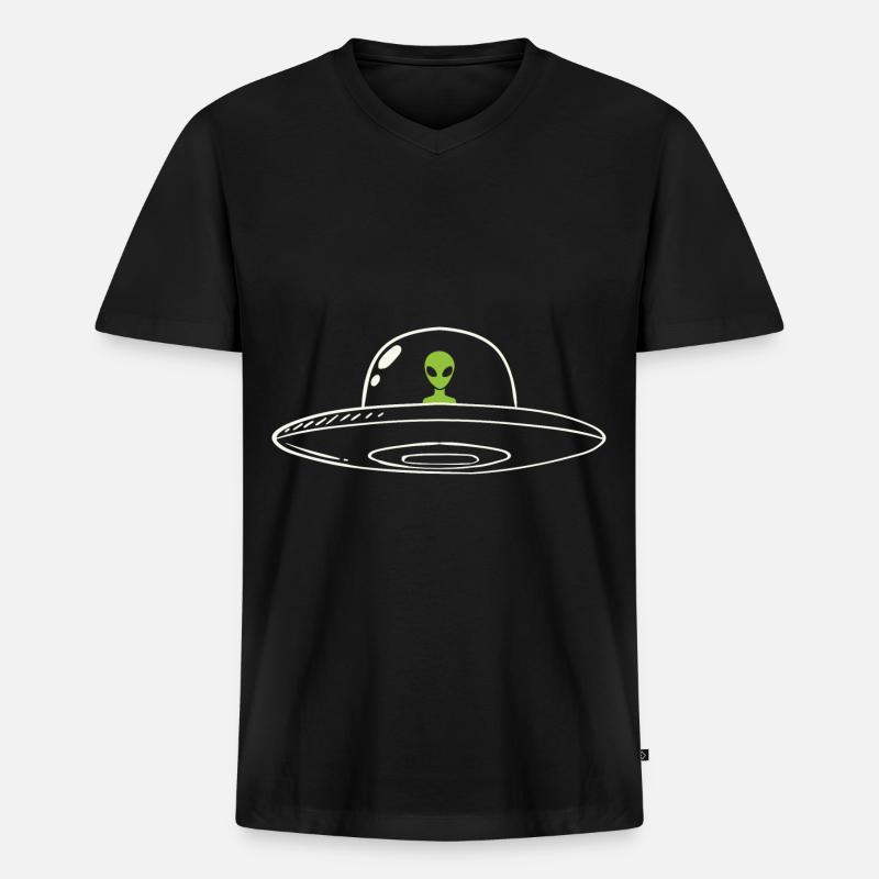 Alien - Männer Premium Bio T-Shirt mit V-Ausschnitt - Schwarz