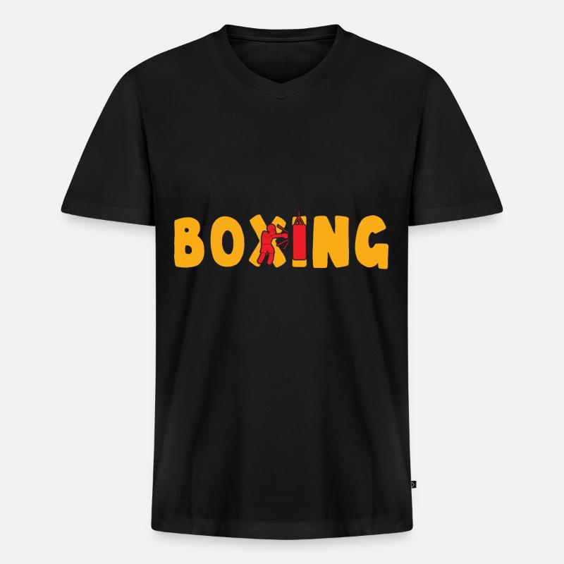 Boxen - Männer Premium Bio T-Shirt mit V-Ausschnitt - Schwarz