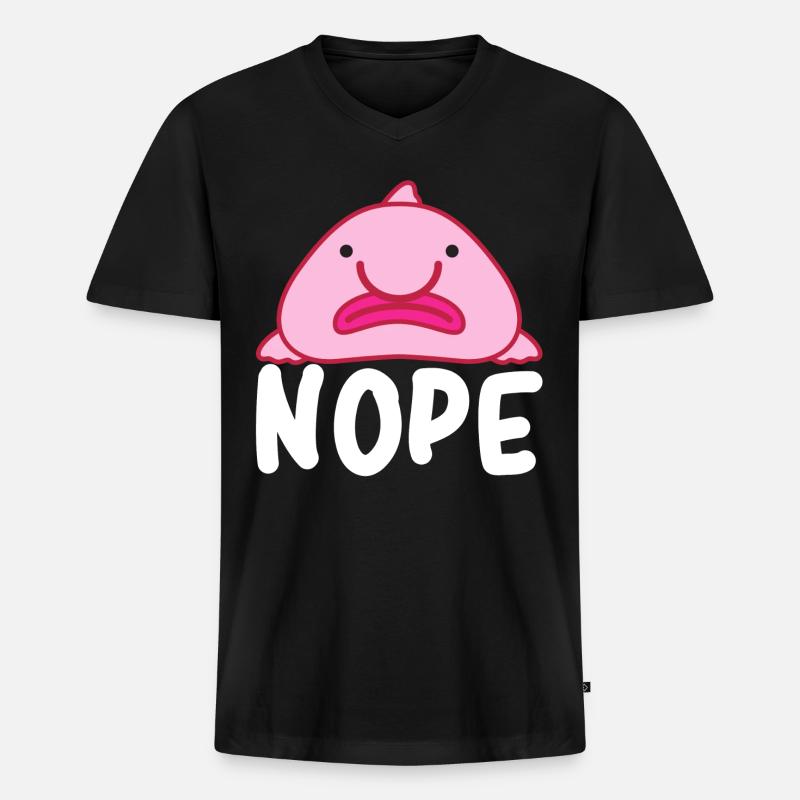 Blobfisch - Männer Premium Bio T-Shirt mit V-Ausschnitt - Schwarz