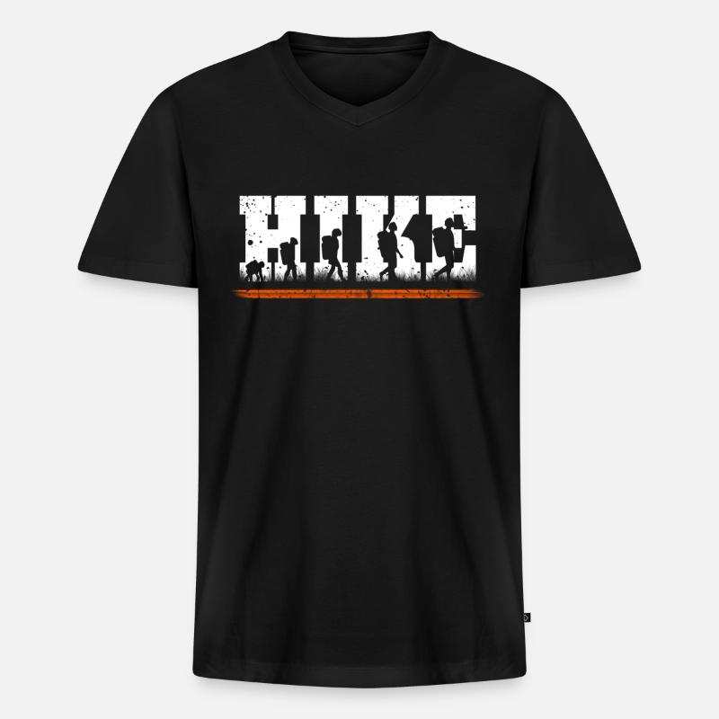Evolution de la randonnée - T-shirt encolure en V Premium bio Homme - noir