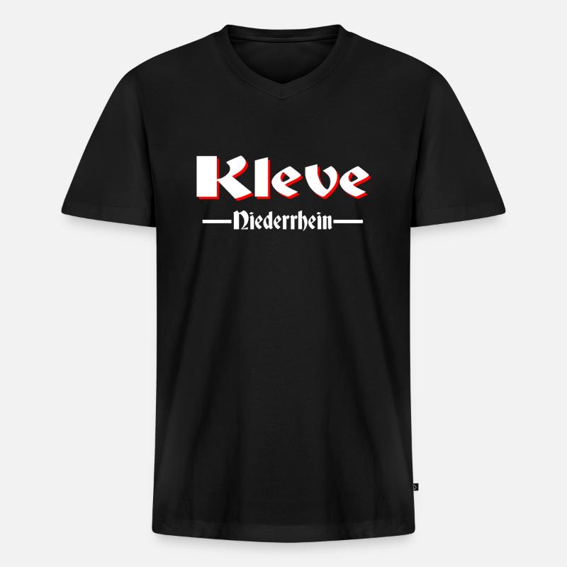 Kleve - Männer Premium Bio T-Shirt mit V-Ausschnitt - Schwarz